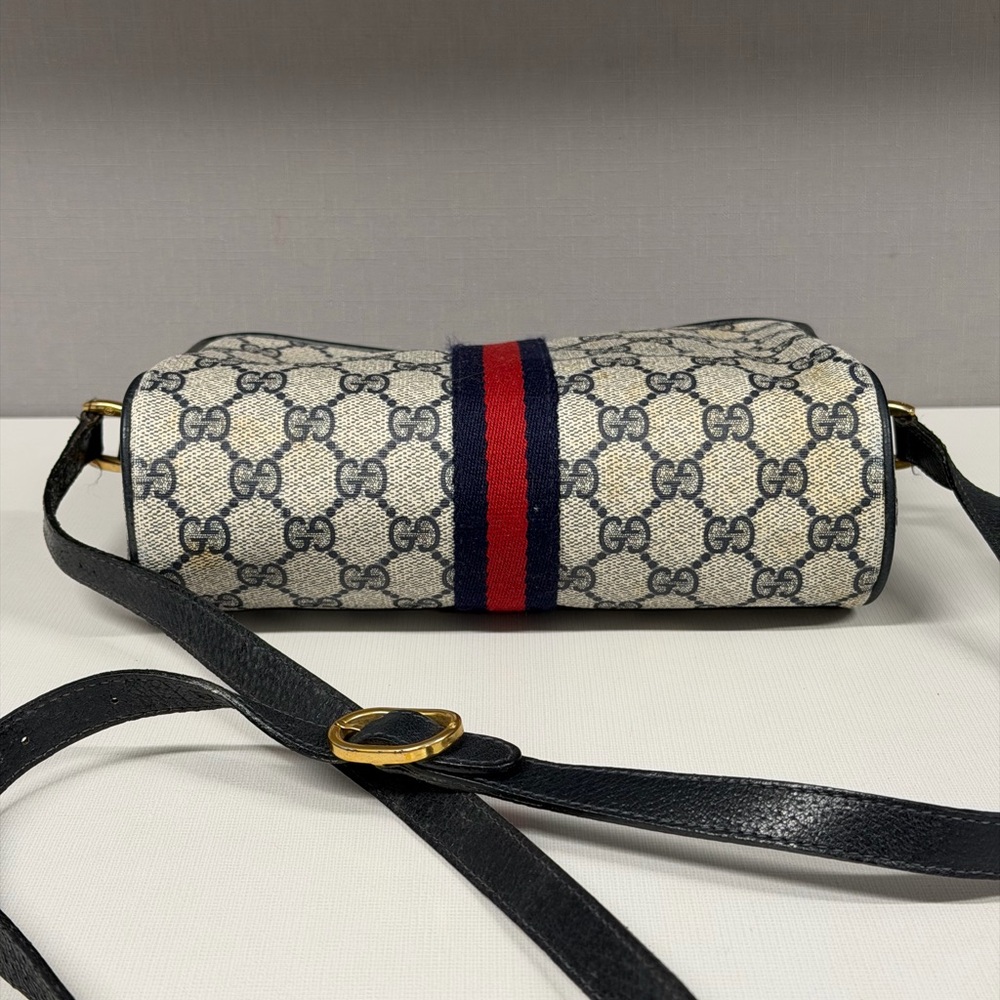 Gucci Blue Crossbody Bag with Red Stripe - Picture 7 of 15